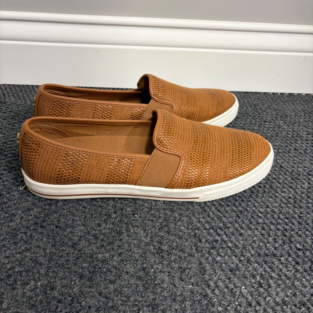 Lauren Ralph Lauren Jinny-SK-VLC Tan Woven Slip On Sneakers Womens 9.5